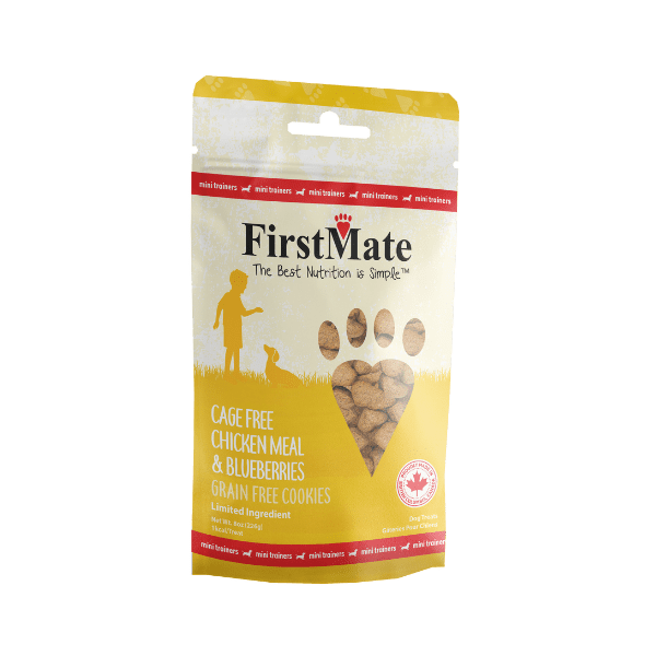 First Mate Cookies for Dogs Grain Free 8oz Mini Chicken and Blueberry