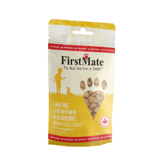 First Mate Cookies for Dogs Grain Free 8oz Mini Chicken and Blueberry