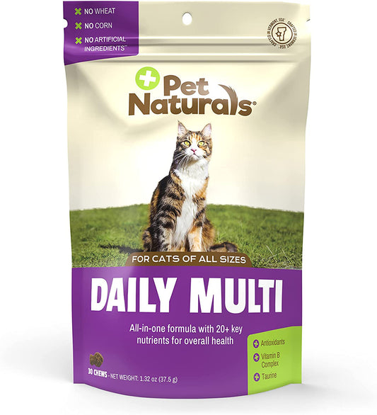 Pet Naturals Daily Multivitamin for Cats with Biotin, Taurine and Arginine, 30ct