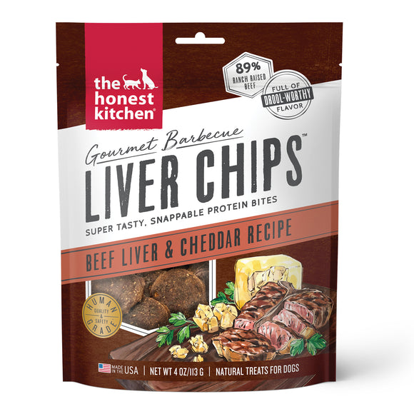 The Honest Kitchen Gourmet Barbecue Liver Chips: Beef Liver & Cheddar Recipe, 4oz