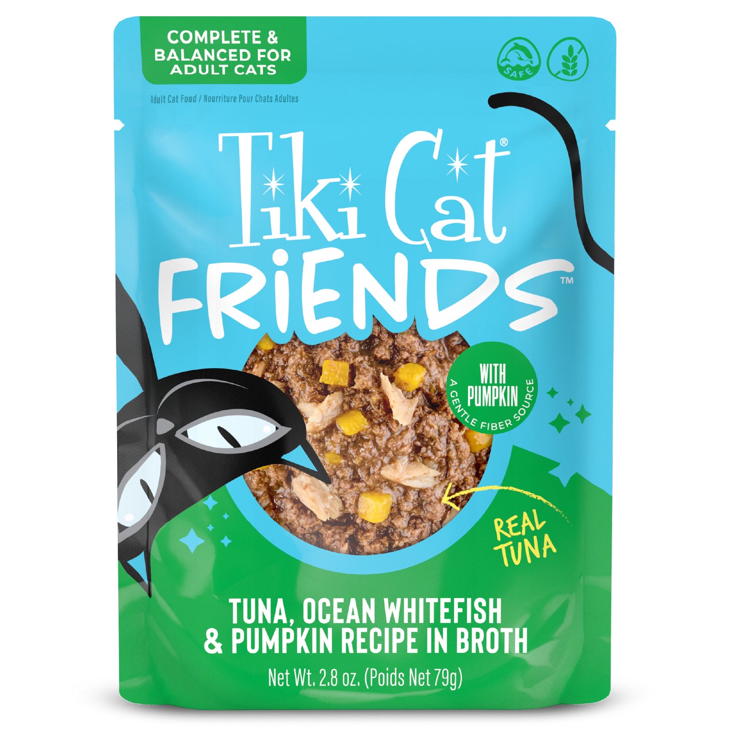 Tiki Cat Friends Tuna, Ocean Whitefish & Pumpkin wet Cat Food 2.8 oz. Pouch