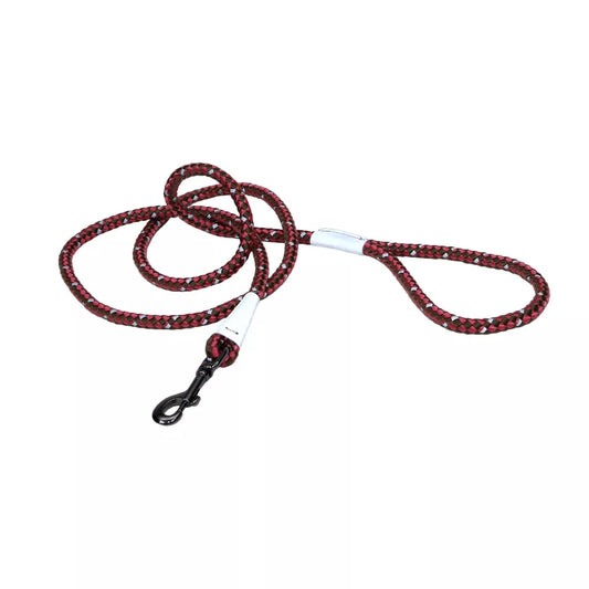 Coastal K9 Explorer 6ft Long 1/2in Reflective Braided Rope Snap Dog Leash Berry