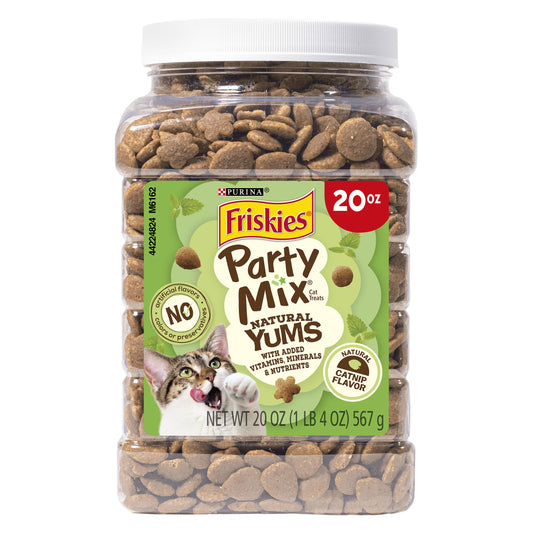 Purina Friskies Cat Treats, Party Mix Natural Yums Catnip Flavor 20oz