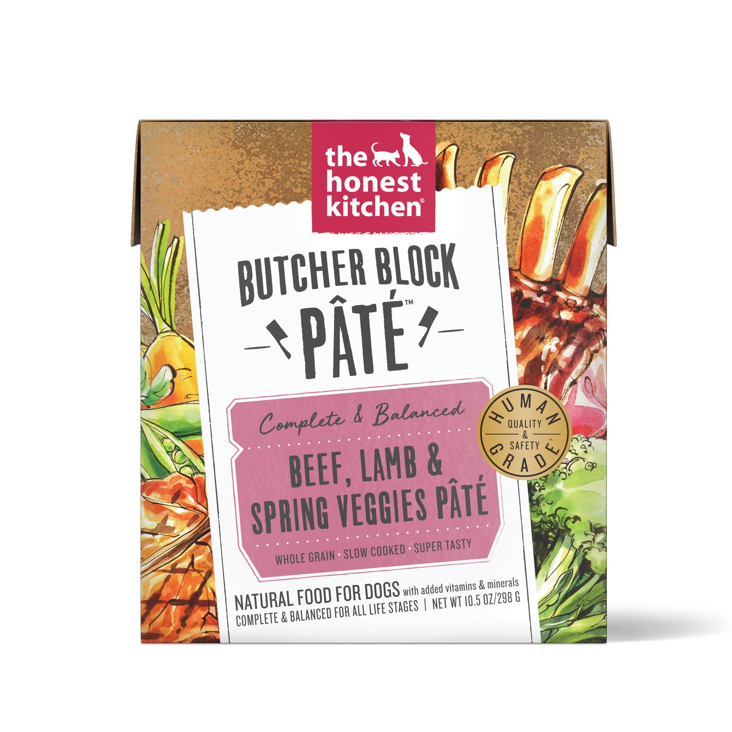 The Honest Kitchen Butcher Block Pâté: Beef, Lamb & Spring Veggies Wet Dog Food 10.5oz