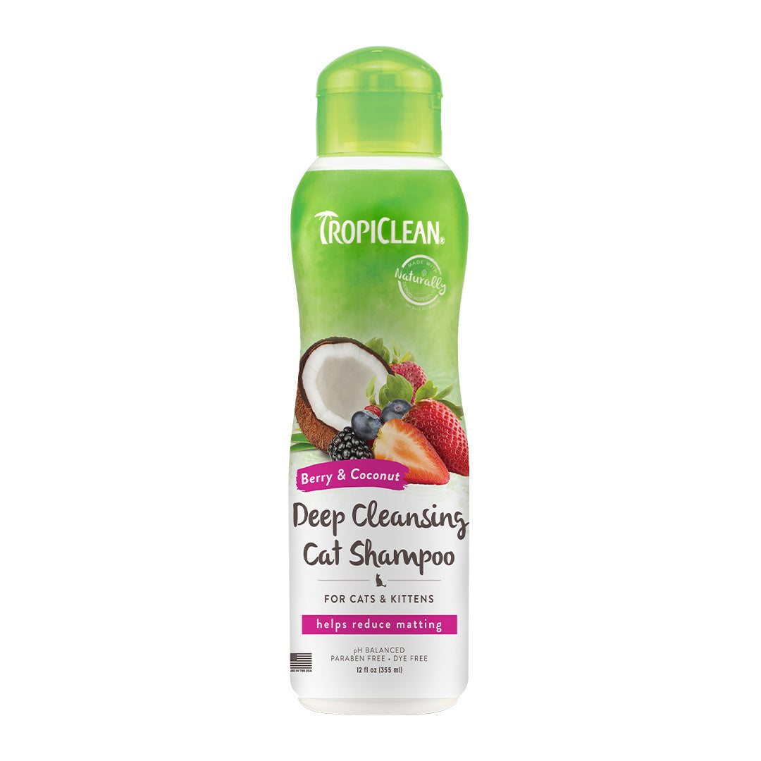 TropiClean Berry & Coconut Deep Cleansing Shampoo for Cats & Kittens, 12oz