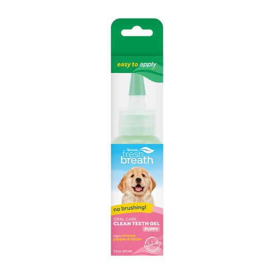 TropiClean Fresh Breath No Brushing Clean Teeth Dental & Oral Care Gel for Puppies, 2oz