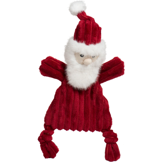 HuggleHounds Holiday Plush Dog Toy Flatties Santa Paws
