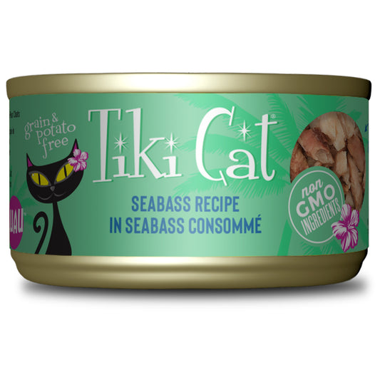 Tiki Cat Luau Wet Cat Food, Seabass, 2.8oz Can