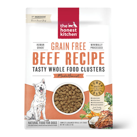 The Honest Kitchen Whole Food Clusters Grain Free Beef Dry Dog Food 5lb