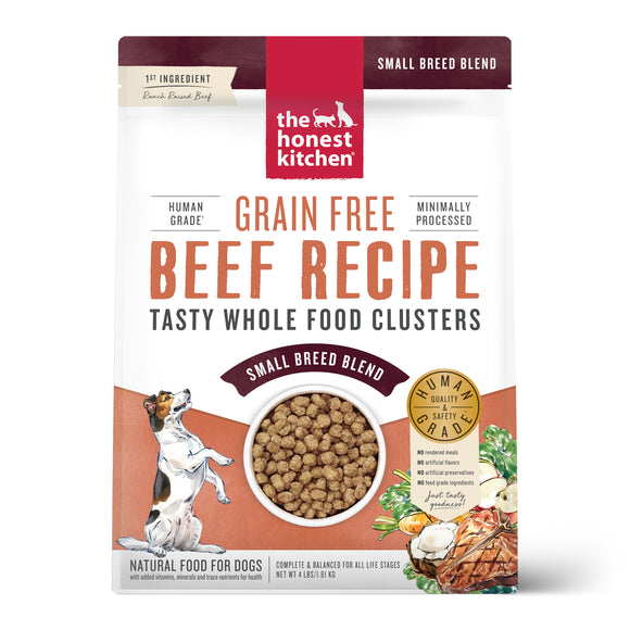 The Honest Kitchen Whole Food Clusters Small Breed Grain Free Beef Dry Dog Food 4lb