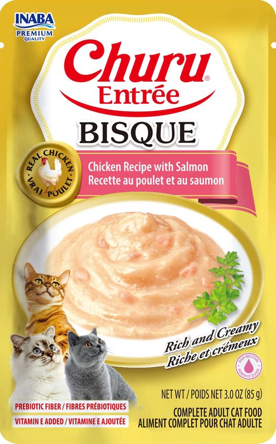 Inaba Churu 3 oz Bisque Chicken Salmon Cat Food