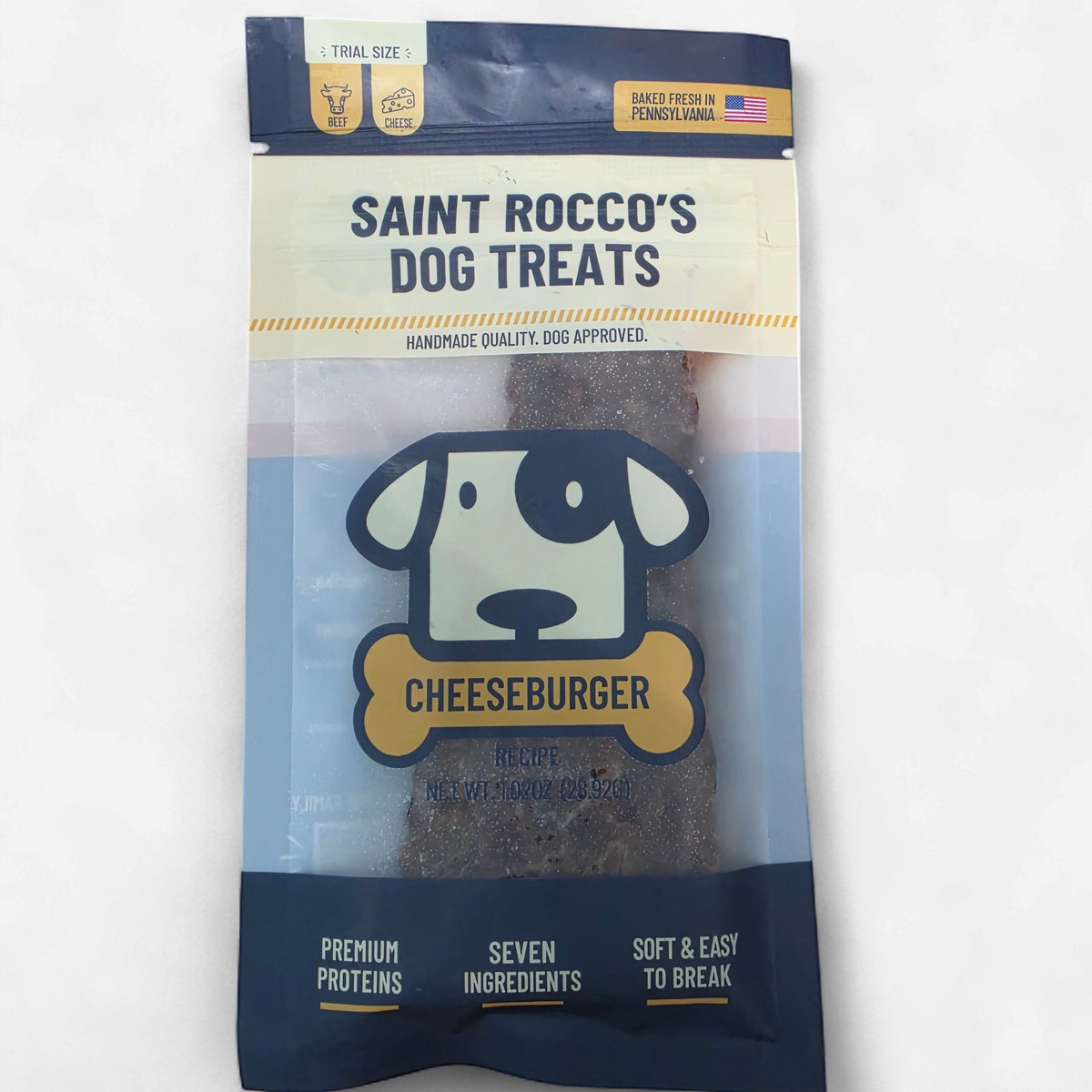 Saint Rocco's Jerky Dog Treats Cheeseburger 1 oz
