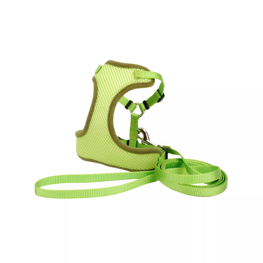 Coastal Comfort Soft 7-10in Adjustable Cat Harness with 6Ft Leash Lime