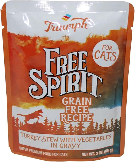 Triumph Free Spirit Grain-Free Wet Cat Food Turkey Stew with Vegetables in Gravy 3oz