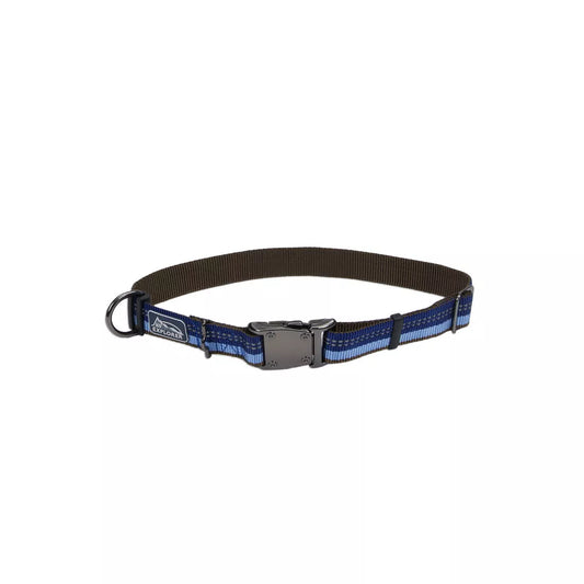 Coastal K9 Explorer 1in Wide 18-26in Reflective Adjustable Dog Collar Sapphire
