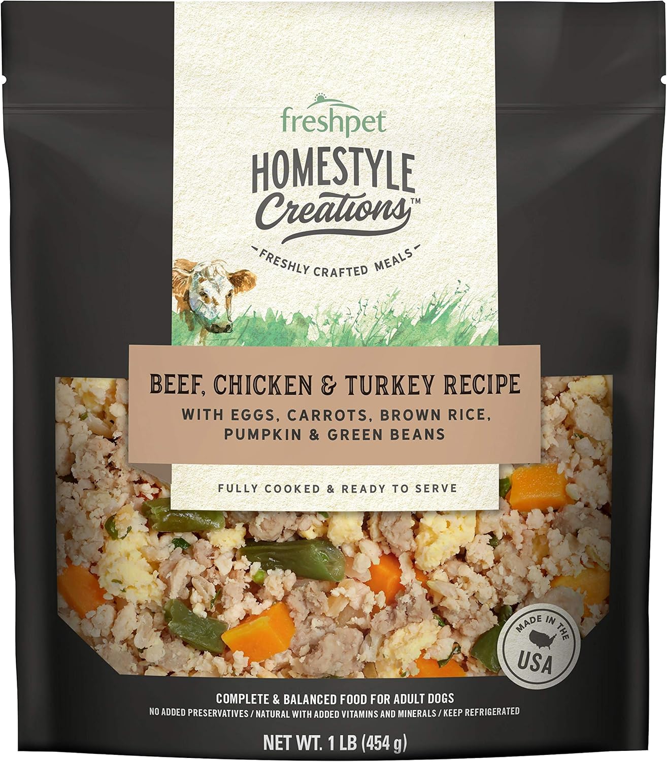 Freshpet Beef, Chicken & Turkey Homestyle Creations Dog Food, 16oz