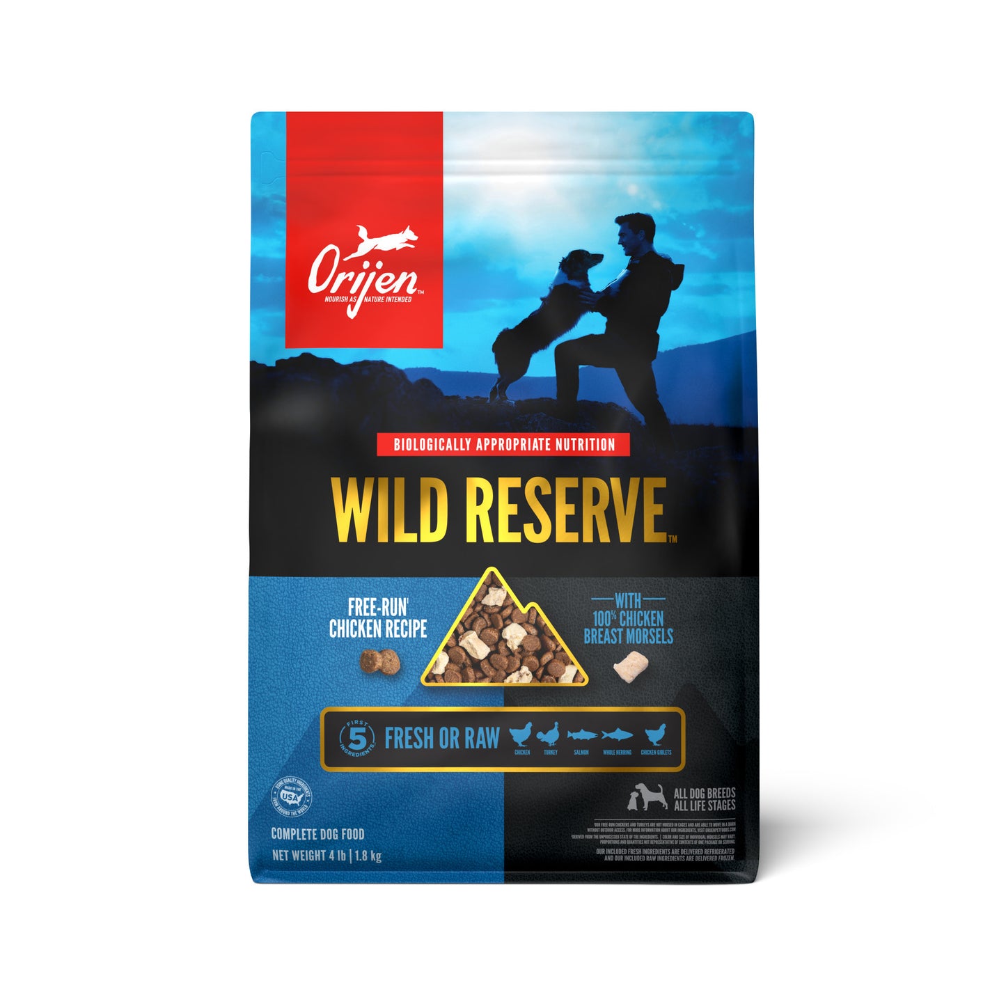 Orijen Grain Free Dry Dog Food Wild Reserve Free-Run Chicken Recipe 4lb