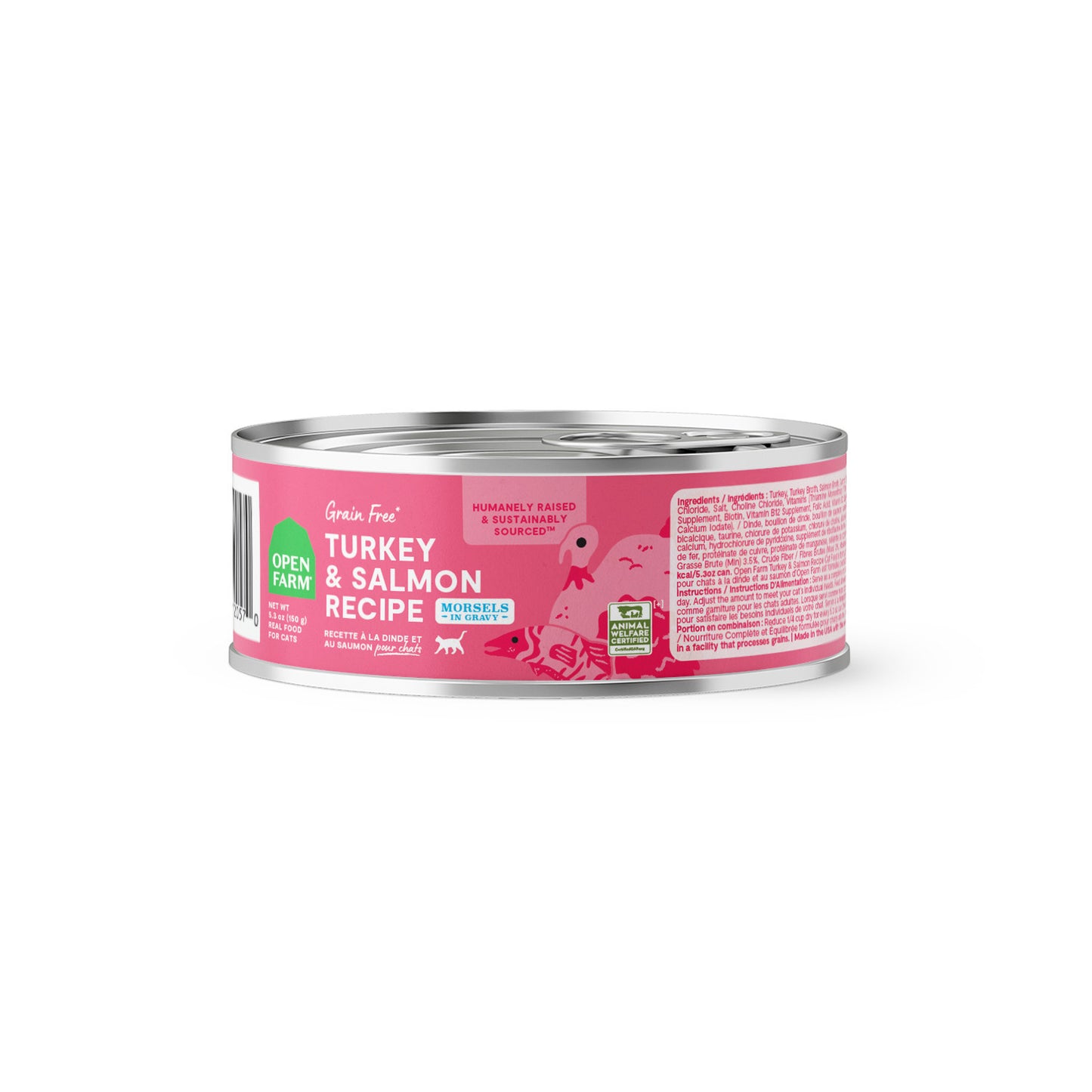 Open Farm Turkey & Salmon Morsels in Gravy for Cats 5.3 oz