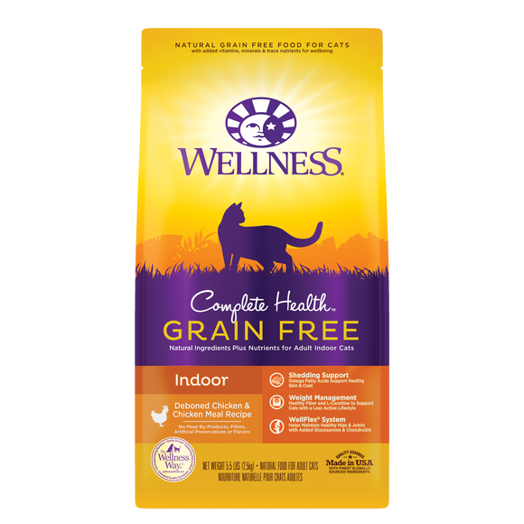 Wellness Complete Health Grain-Free Indoor Deboned Chicken Recipe Dry Cat Food 5.5lb Bag