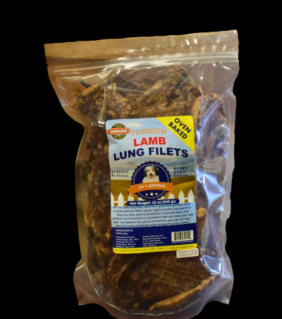 Lennox Dog Treat 12oz Lamb Lung Filets