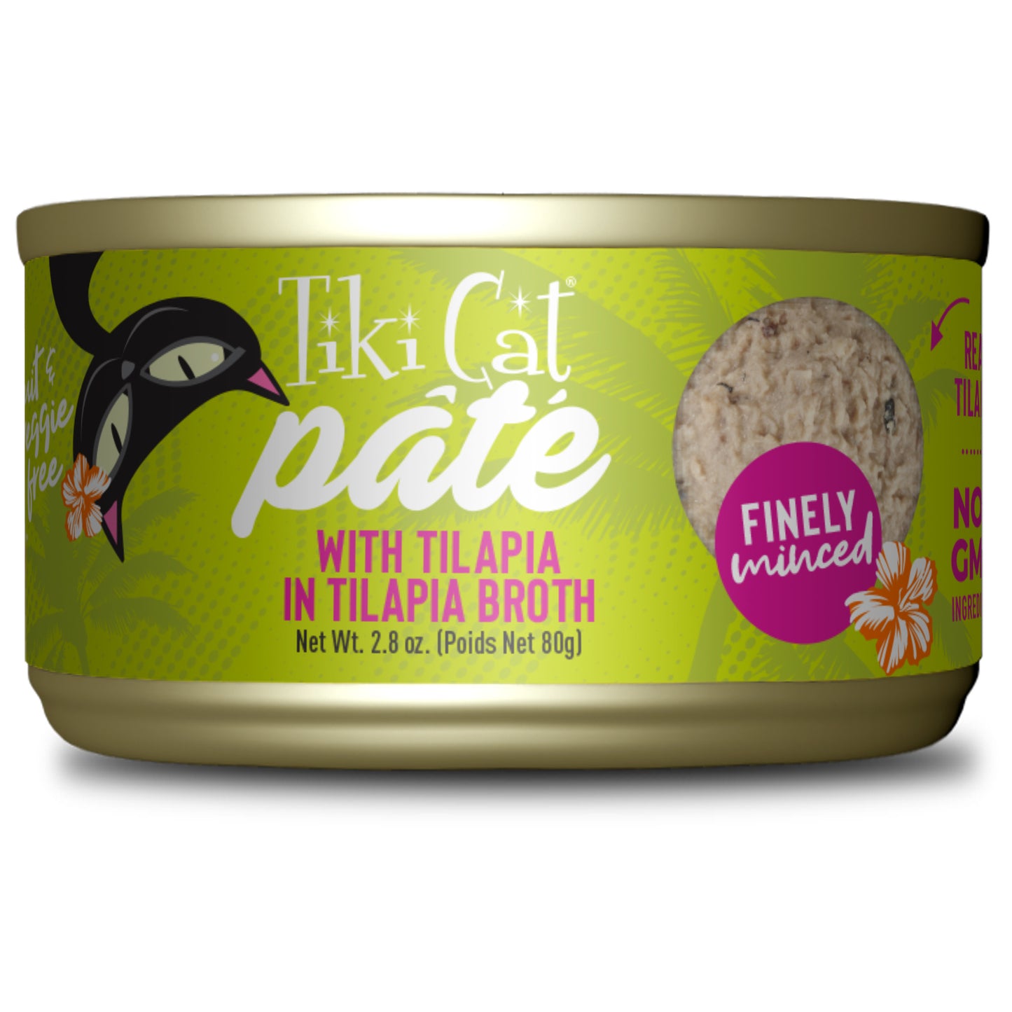 Tiki Cat Luau Pâté Wet Cat Food, Tilapia, 2.8 oz. Can