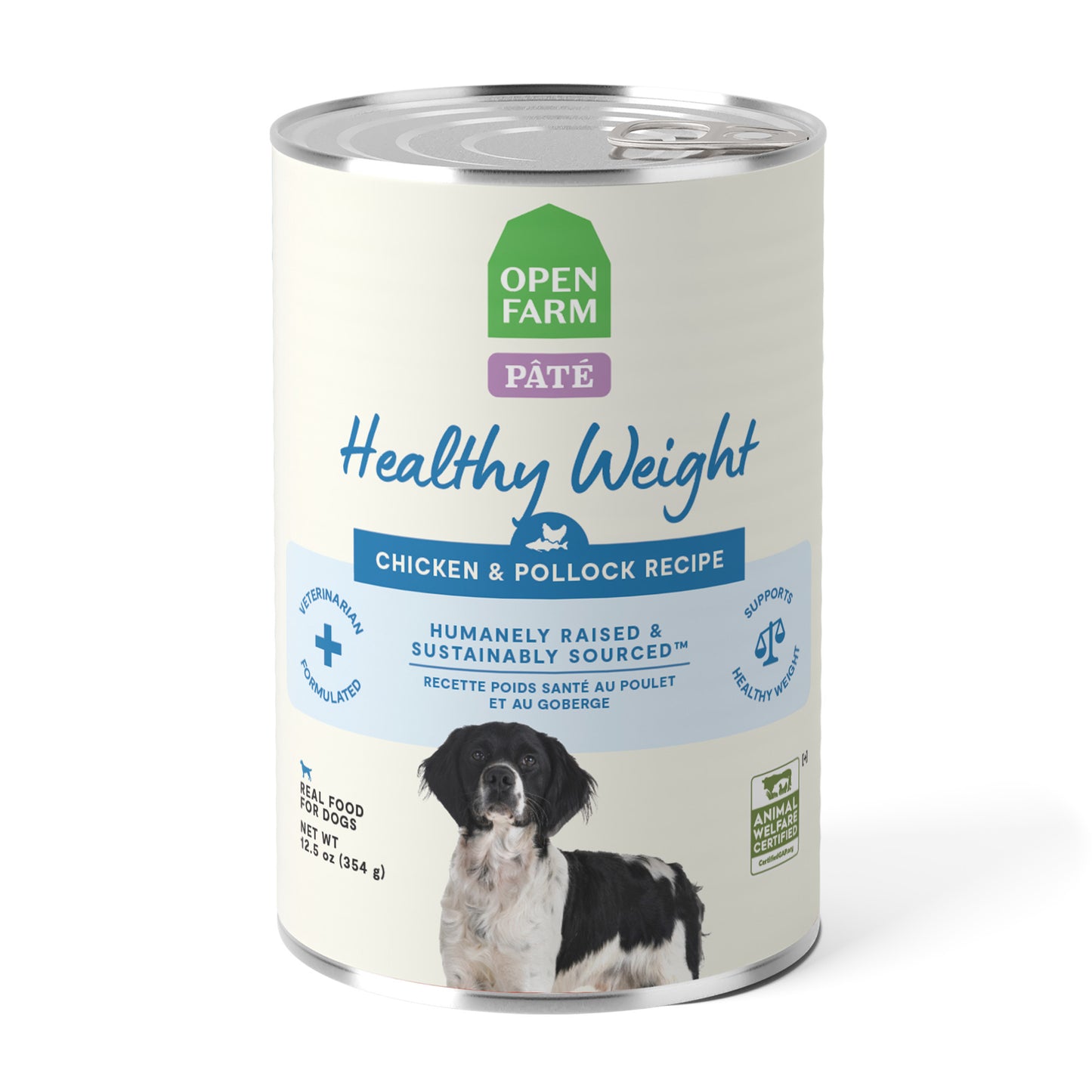 Open Farm Chicken & Pollock Healthy Weight Pâté Wet Dog Food  12.5oz can