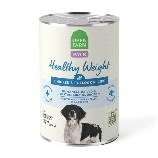 Open Farm Chicken & Pollock Healthy Weight Pâté Wet Dog Food  12.5oz can