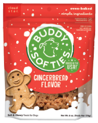 Buddy Biscuits Holiday Gingerbread Flavor Softies Dog Treats 6 oz