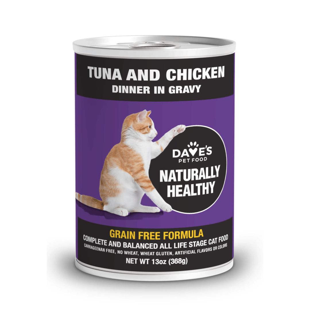 Dave'S Pet Food Naturally Healthy Grain Free Tuna Chicken Wet Cat Food 13oz Can