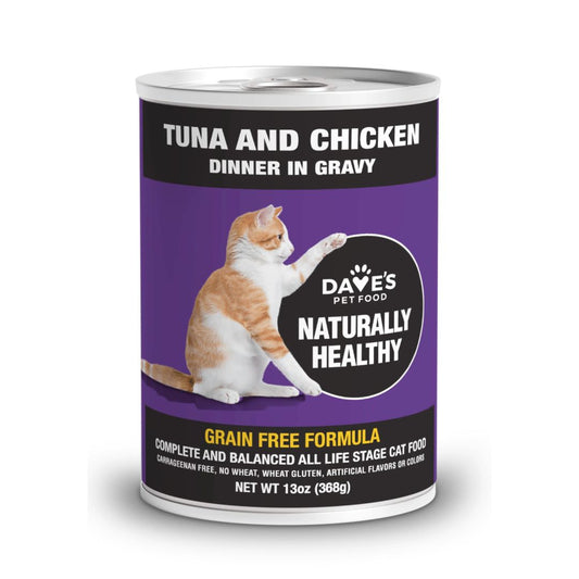 Dave'S Pet Food Naturally Healthy Grain Free Tuna Chicken Wet Cat Food 13oz Can