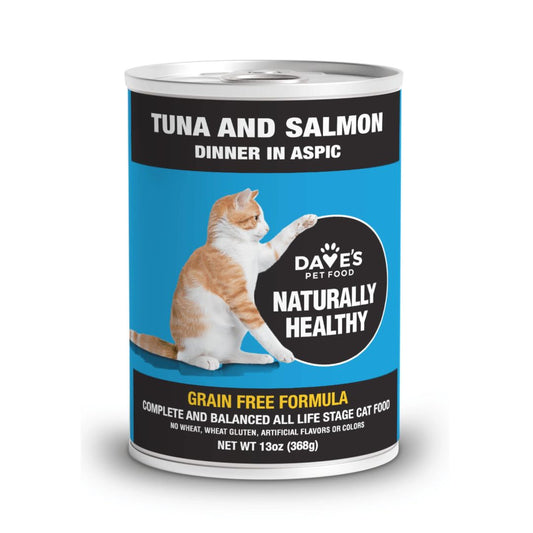 Dave'S Pet Food Cat Naturally Healthy Grain Free Tuna Salmon Wet Cat Food 13oz Can
