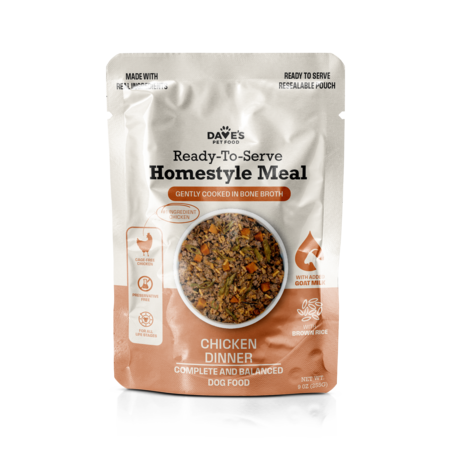 Dave's Dog Wet Homestyle Chicken & Brown Rice Pouch 9 oz