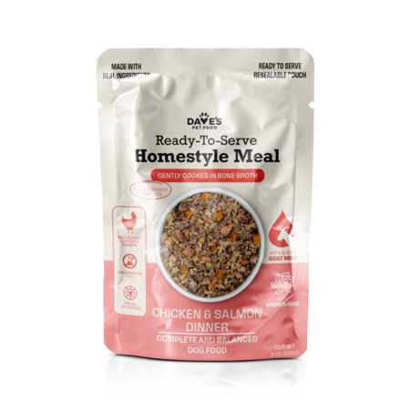 Dave's Dog Wet Homestyle Chicken Salmon & Brown Rice Pouch 9 oz