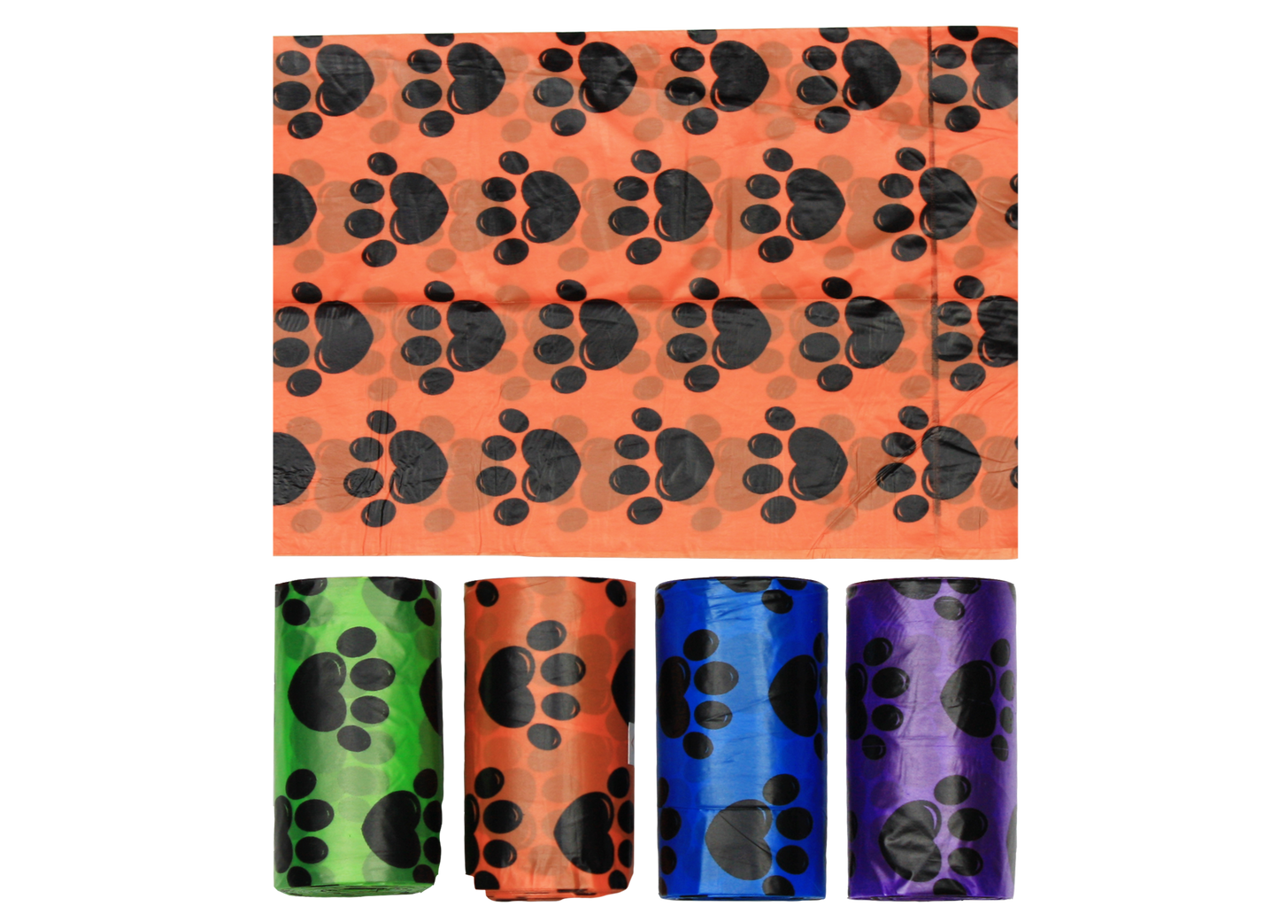 Multipet Waste Bags 15ct 2pk Paw Print Assorted Colors