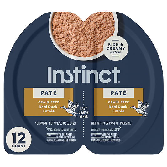 Instinct Split Cup Grain Free Duck Pate for Cats 2.6oz