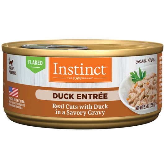 Nature's Variety Instinct Cat Flaked Grain Free, Duck Entrée, 5.5oz Can