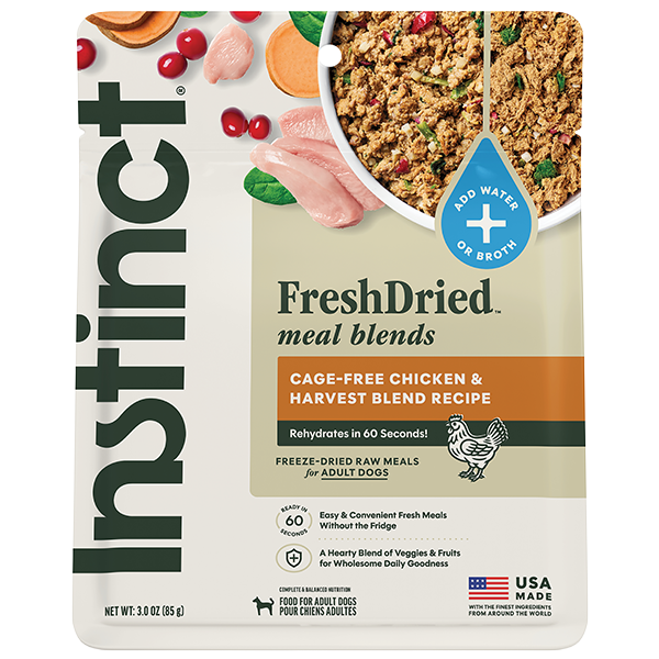 Instinct FreshDried Meal Blends for Dogs Chicken and Harvest 3oz
