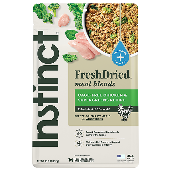Instinct FreshDried Meal Blends for Dogs Chicken and SuperGreens 23oz