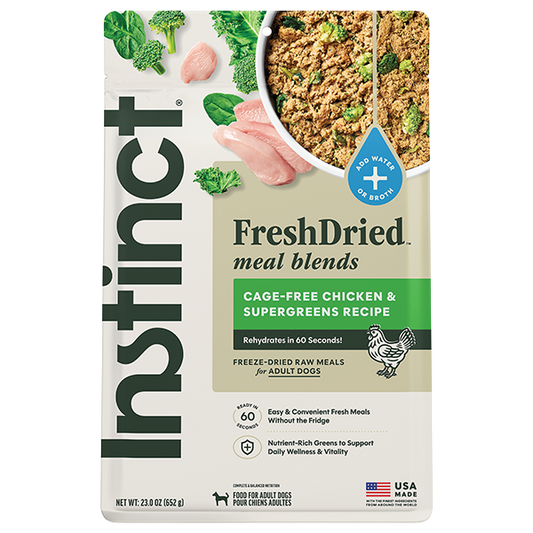 Instinct FreshDried Meal Blends for Dogs Chicken and SuperGreens 23oz