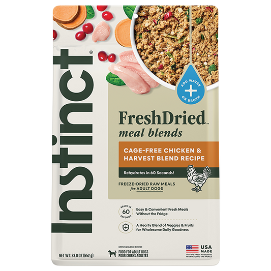 Instinct FreshDried Meal Blends for Dogs Chicken and Harvest 23oz