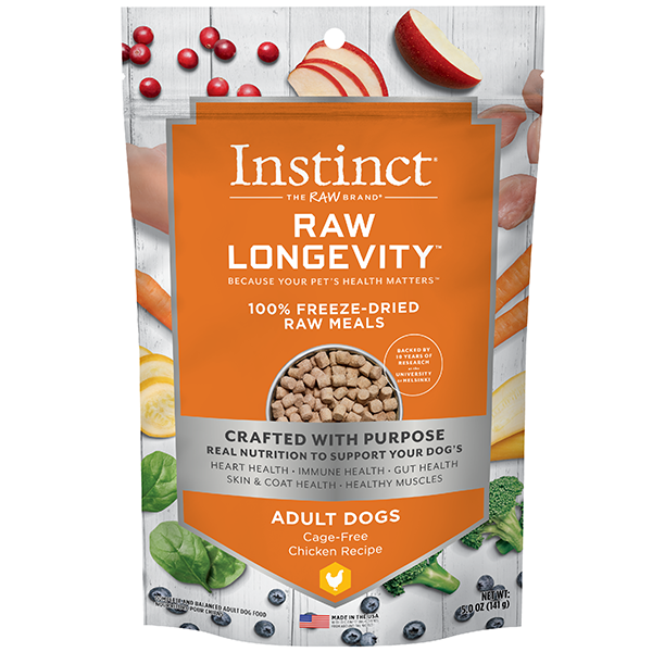 Instinct® Raw Longevity™ 100% Freeze-Dried Raw Meals Cage-Free Chicken Recipe for Dogs 5oz Bag