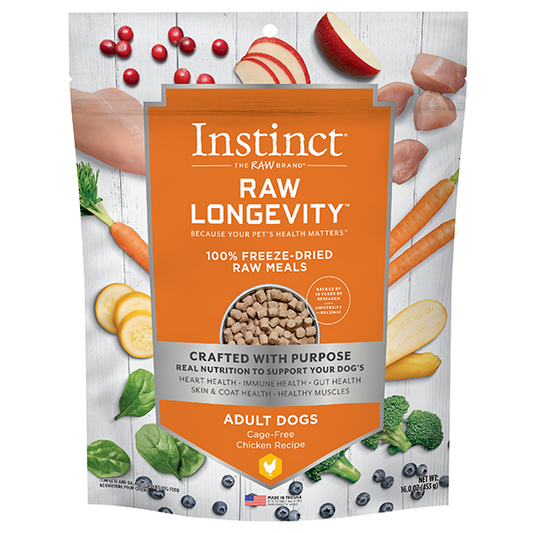 Instinct® Raw Longevity™ 100% Freeze-Dried Raw Meals Cage-Free Chicken Recipe for Dogs 16oz Bag