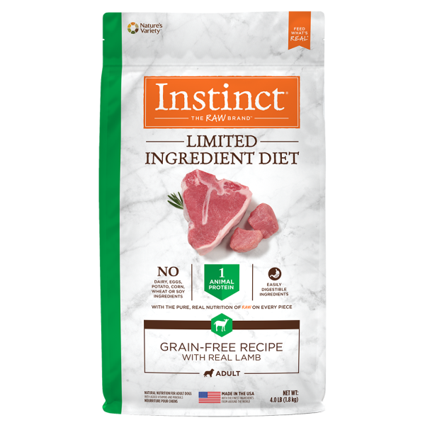 Nature's Variety Instinct Limited Ingredient Diet Lamb Dry Dog Food, 4 lb. Bag