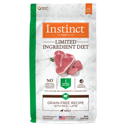 Nature's Variety Instinct Limited Ingredient Diet Lamb Dry Dog Food, 4 lb. Bag