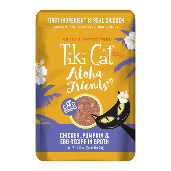 Tiki Cat Aloha Friends Wet Cat Food Chicken Pumpkin & Egg 2.5oz Pouch