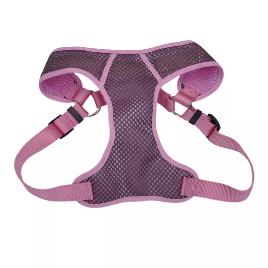 Coastal Comfort Soft Sport Wrap 3/8in Wide 11-13in Adjustable Dog Harness Grey with Pink