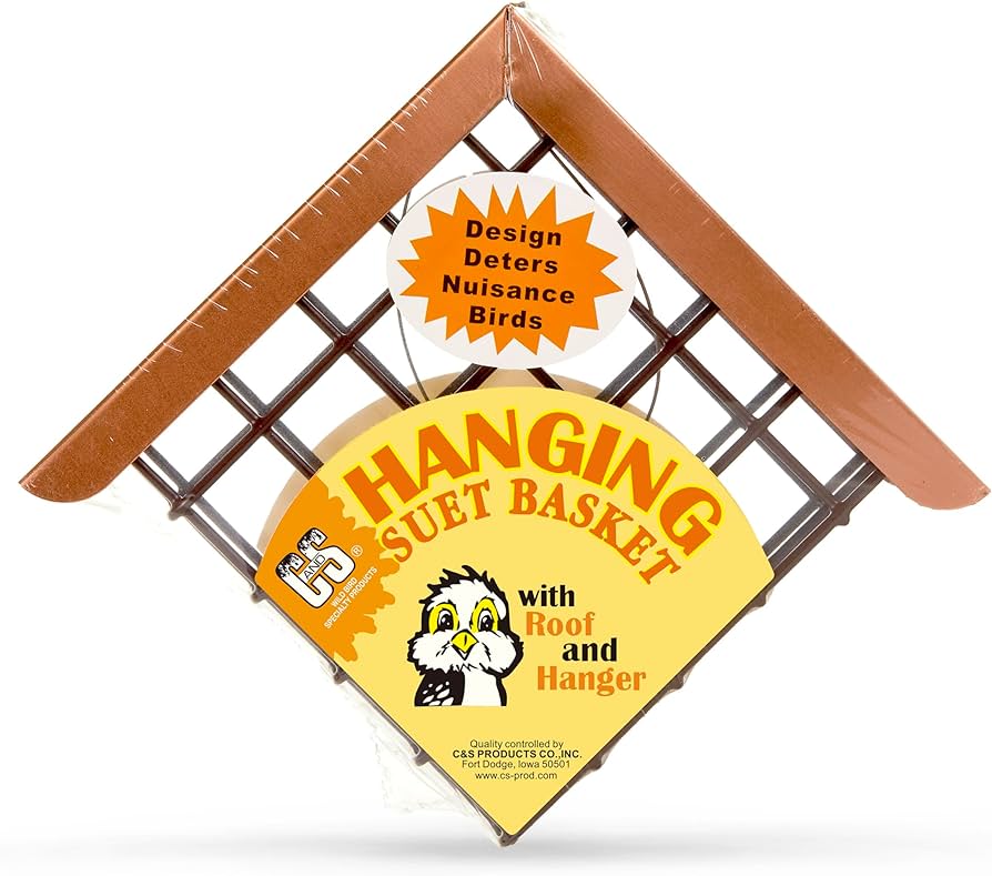 C&S Hanging Cake Suet Bird Feeder with Roof
