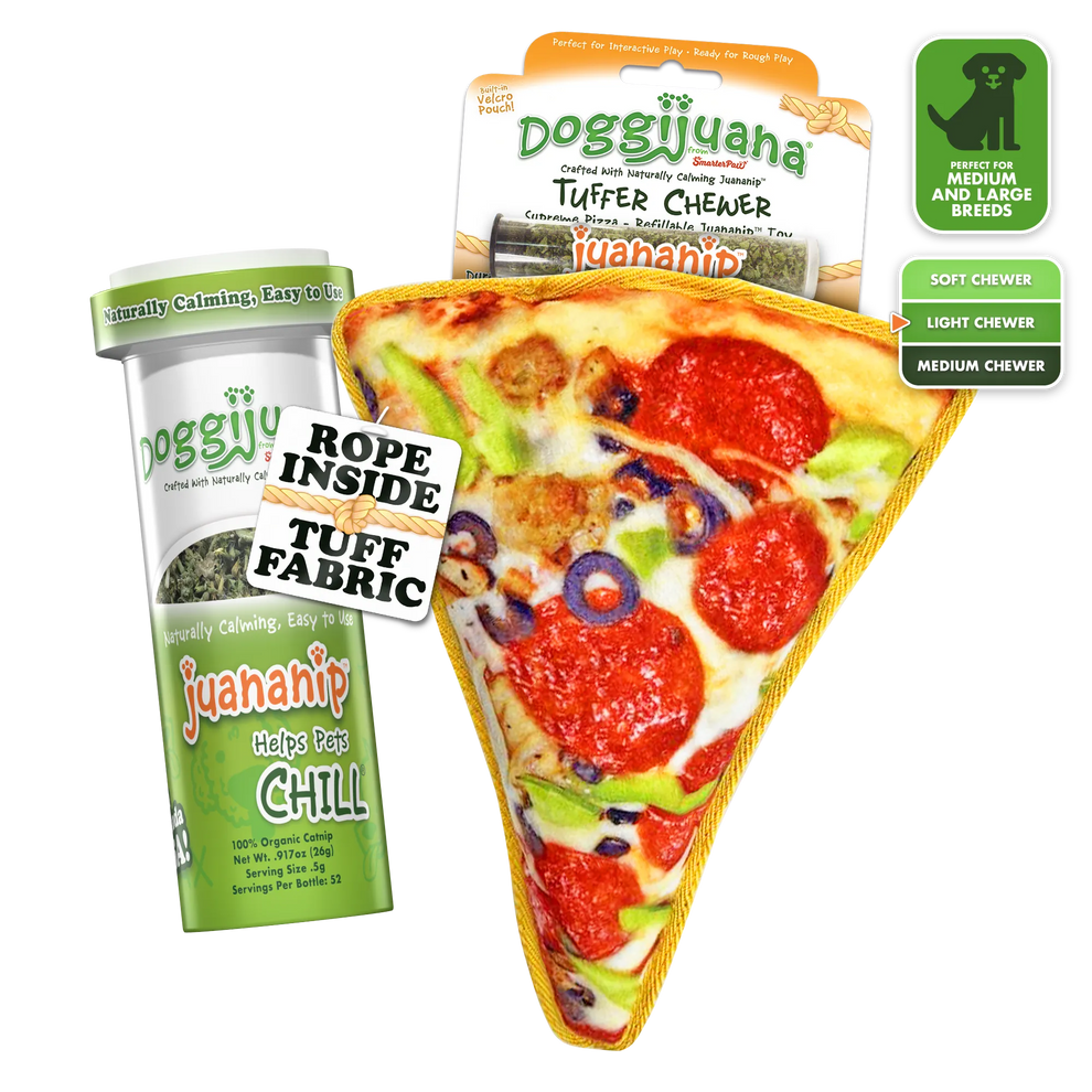 Doggijuana Plush Dog Toy Tuffer Chewer Supreme Pizza