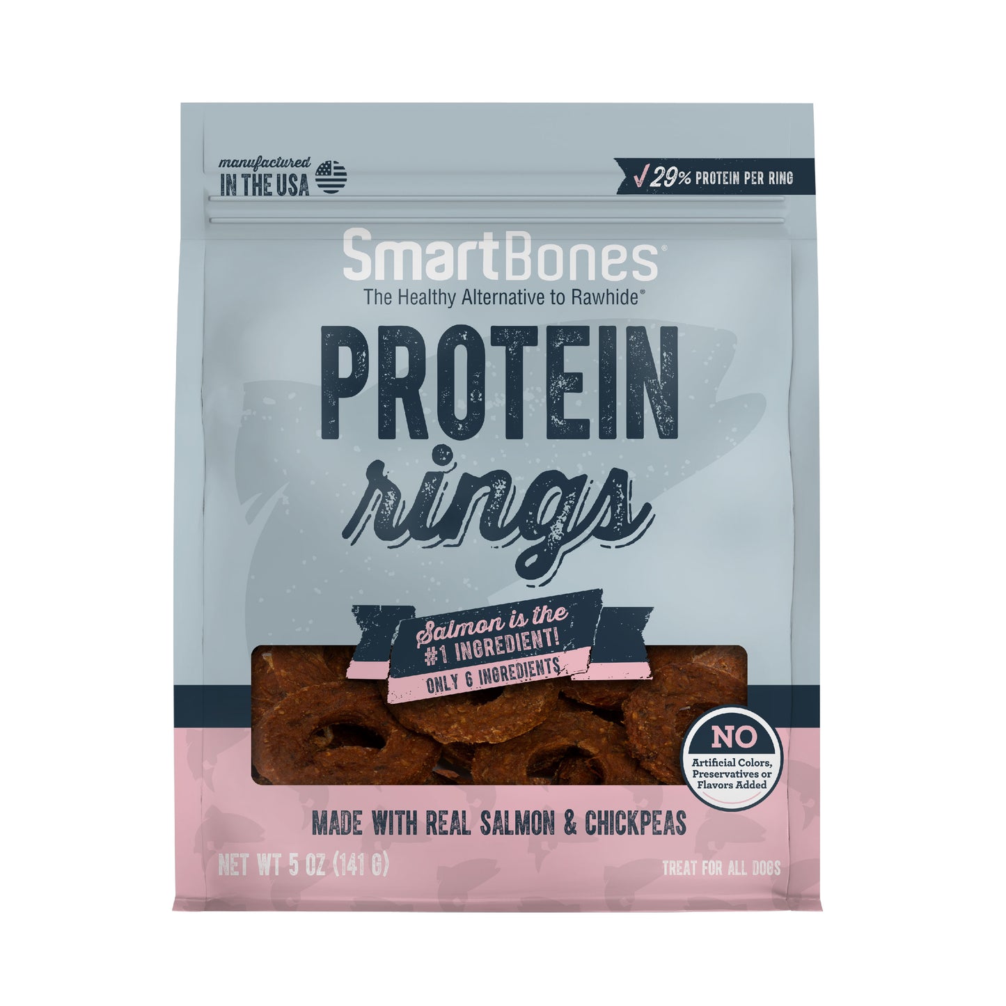 SmartBones Protein Rings With Real Salmon And Chickpeas, 5oz