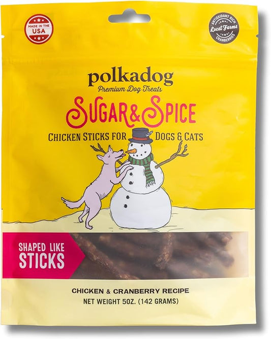 Polkadog Holiday Sugar & Spice Chicken & Cranberry Dog Treat 5oz